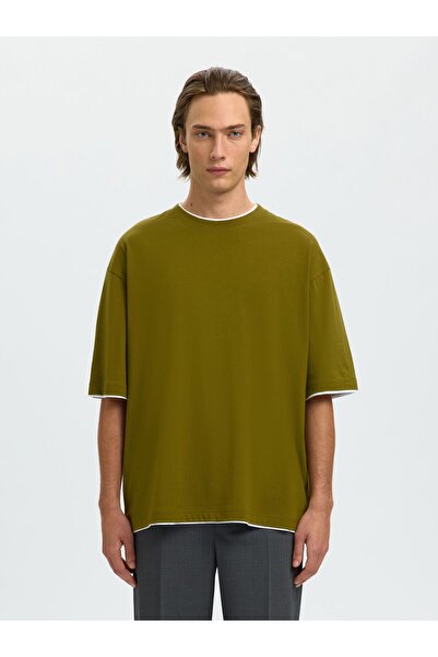 Selected Homme T-Shirt mit Rundhalsausschnitt 100% Baumwoll