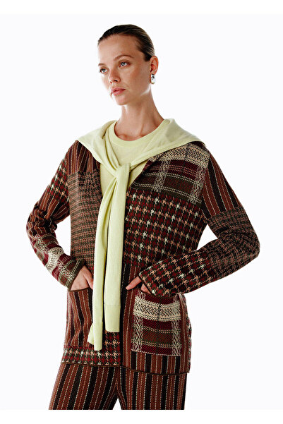 Knitss Patchwork Desenli Triko Ceket