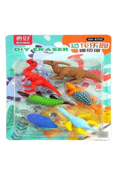 SQUARE ONE GIFTS مجموعة ممحاة موضوع الديناصورات