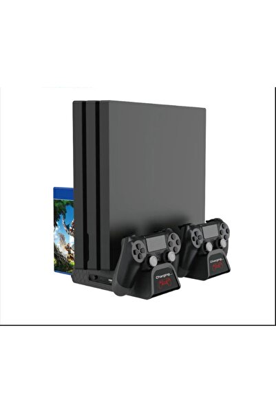 ALWAYS TEKNOLOJİ Ps4 Fanlı Şarj Standı - Soğutma ve Oyun Diski Düzeni Slim/Pr...
