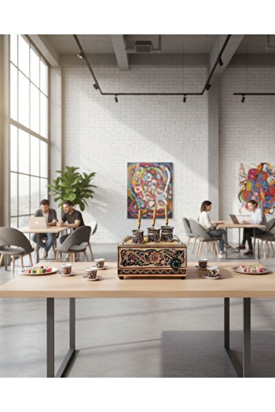 AiroBazar Erzincan Embroidered Sand Coffee Maker |   Kumda Turkish Coffee Maker-Copper Coffee Maker-34*35*16