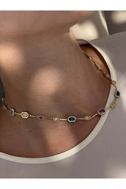 Sade Accessory Renkli Taşlı Kolye