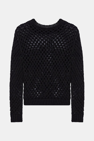 W Collection SİYAH AJURLU UZUN TRİKO