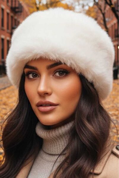Trenderrs Γυναικείο χειμερινό βέγκαν γούνινο καπέλο με βελούδινη επένδυση