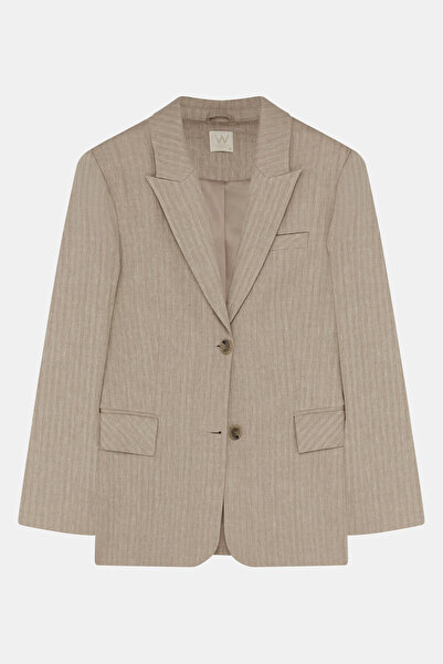 W Collection Beige Linen Mixed Jacket