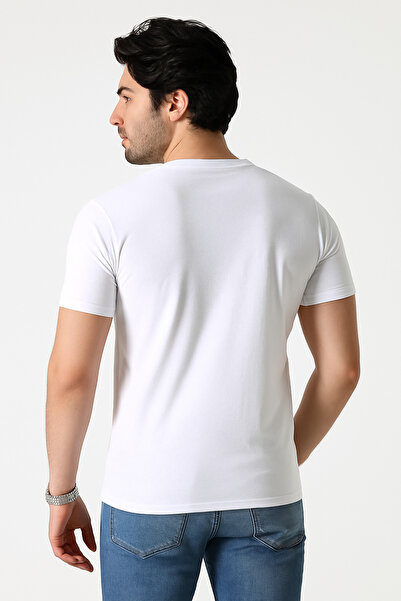 Piano Luce Men's 5-Pack T-Shirt – Short Sleeve Crew Neck Regular Fit – White