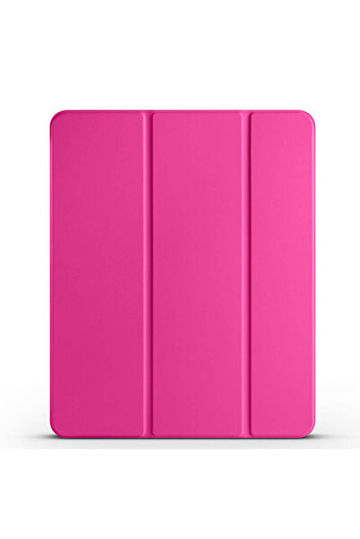 HTstore iPad Compatible Pro 11 2020 (2Nd Generation) Zore Smart Cover with Pen Compartment and Stand 1-1 Case-Pink Dark
