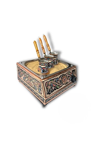 AiroBazar Erzincan Embroidered Sand Coffee Maker |   Kumda Turkish Coffee Maker-Copper Coffee Maker-34*35*16
