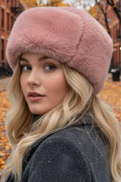 Trenderrs Women's Winter Vegan Plush Kalpak Hat