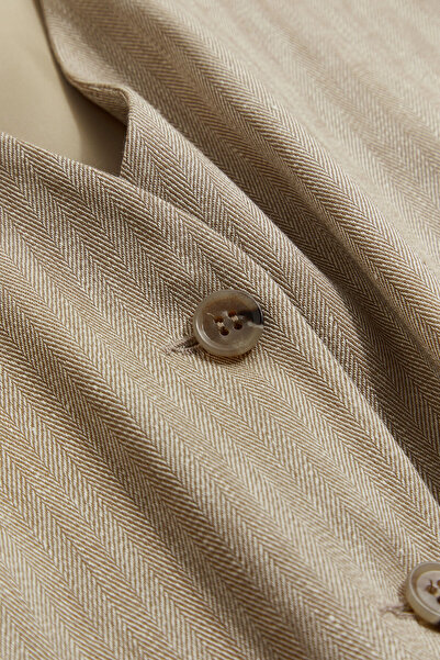 W Collection BEJ KETEN KARIŞIMLI YELEK