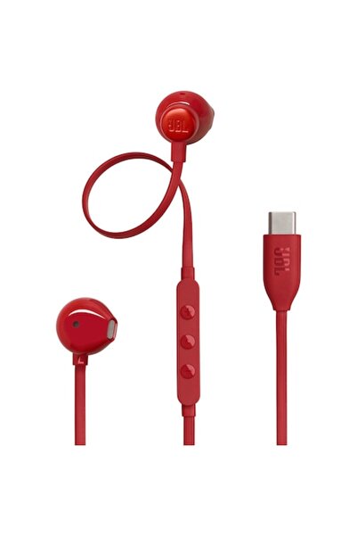 JBL Căști intraauriculare cu fir Tune 305C, bas pur, rezoluție înaltă, USB-C, roșii