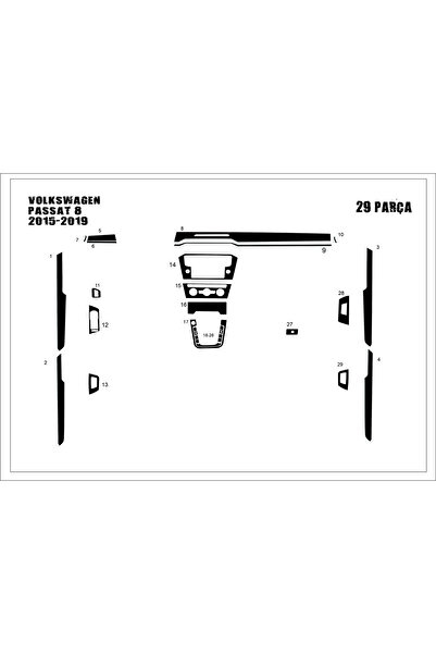 Marscockpitdesign غطاء لوحة التحكم لفولكس فاجن باسات B8 2015-2019