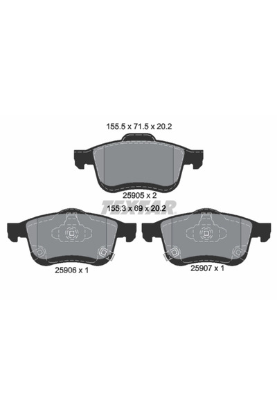 TEXTAR Set Placute Frana Frana Disc Fiat 500L 2012-2012