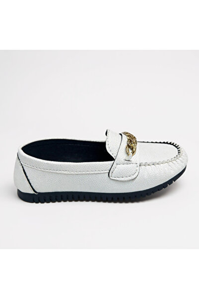 DOSA SHOES Women's Flats White Chain Buckle Light Comfortable Sole Stylish Casual Shoes