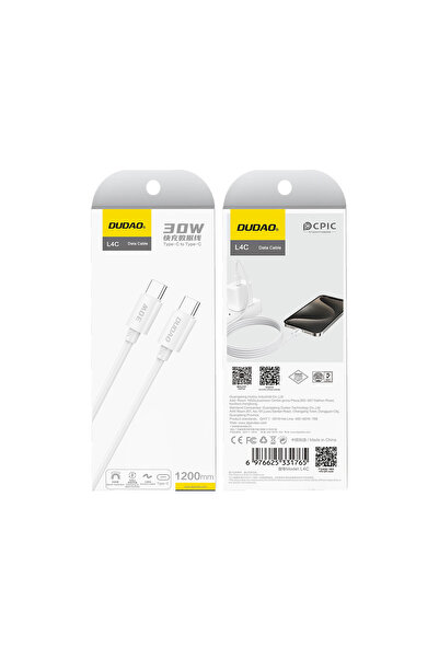 Other L4C USB-C - USB-C 30W 480Mb/s 1.2m cable - white