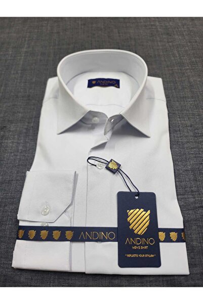 ANDINO Slimfit Ice Blue Men's Shirt with Lycra Slim Fit Structure As052012-03