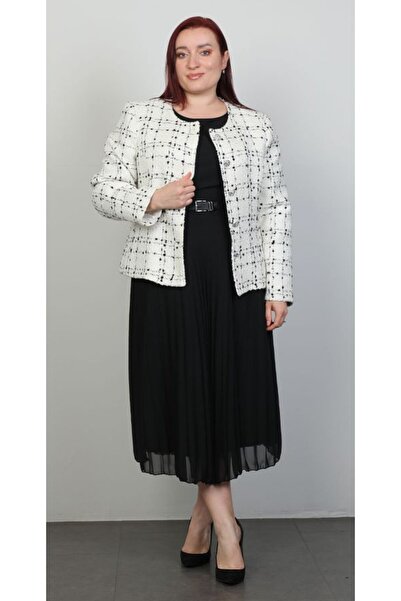 star form Büyük Beden Astarlı Tüvit Ceket