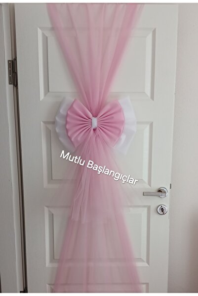 Mutlu Başlangıçlar Hospital Decoration, Baby Room Door Tulle and Bow