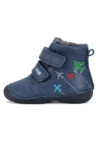 D.D.step Boys' fur-lined leather boots DDStep W015-52347A