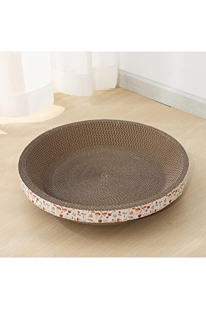 zola Circular cat scratcher, with catnip, 30 x 8 cm, cardboard, brown