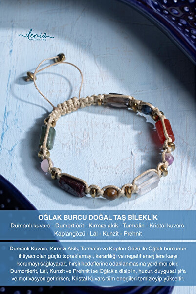 Deniz Doğal Taş Certified Capricorn Natural Stone Macrame Bracelet