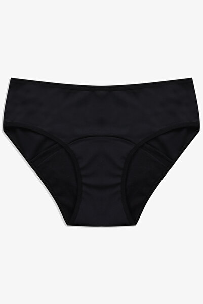 koza iç giyim 2 Adet Siyah Yıkanabilir Regl Peroid Destek Külodu