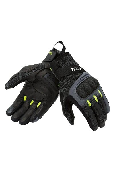 T.UR قفازات جي-نيت باللون الأسود والأصفر