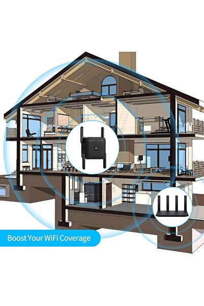 Ponicozy Dual-Band WiFi Range Extender 1200Mbps from Ponicozy, Long-Range WiFi Booster with 4 High-Gain Anten