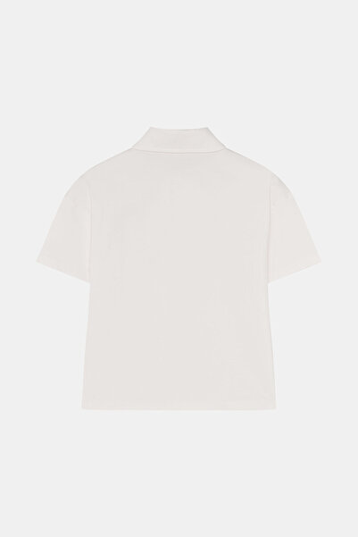 W Collection Flower Embroidered Polo Neck Tshirt