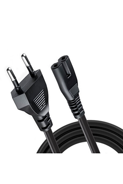 Derwell 1.5 Metre 2 Pinli C7 Teyp Elektrik Fiş Power Güç Kablosu 220 Volt Çif...