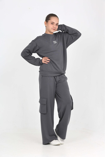 MODANINO Set de buzunar cargo bucăți din țesătură cu două fețe pentru fete și...