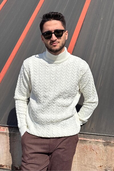 inpool Men'S, Old Money Culture, Half Turtleneck, Wool, Hair Knit, Winter Sweater Pltk11