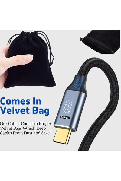 Blue Ocean USB4 Cable 2.6Ft, 100W Charging USB C to USB C Cable, USB Type C Cable 40Gbps and 8K/5K@6