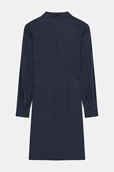 W Collection LACİVERT ÇİZGİLİ ELBİSE