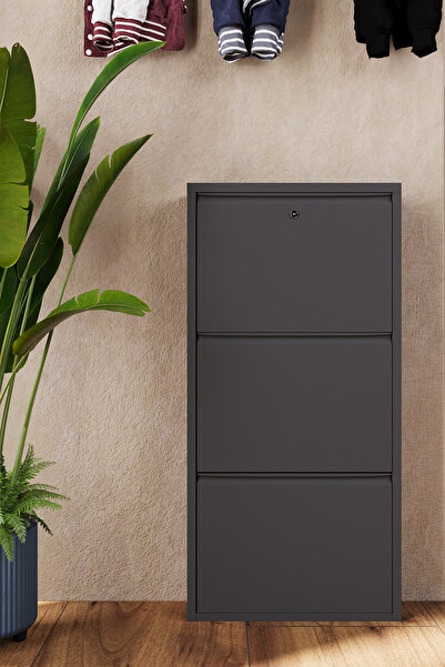 Wood House HERA METAL AYAKKABILIK 3'LÜ ANTRASİT