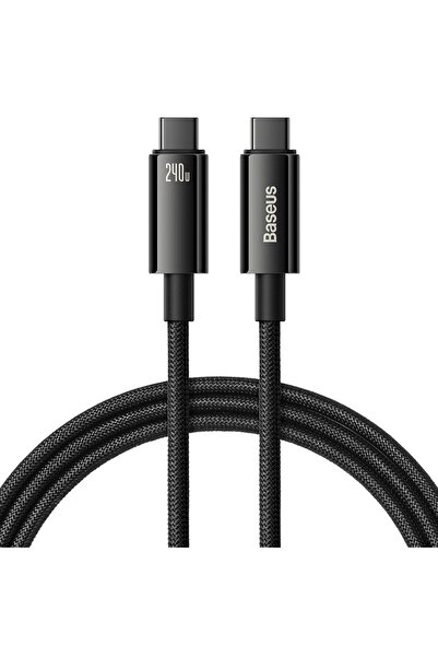 Other Cablu USB-C împletit, 480Mb/s, 240W, tungsten, auriu, 3m, negru