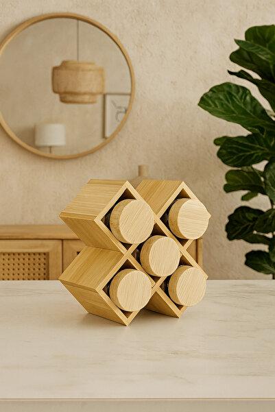 Kitchen Life 6 Piece Bamboo Spice Rack Set - X Spice Rack Organizer Set