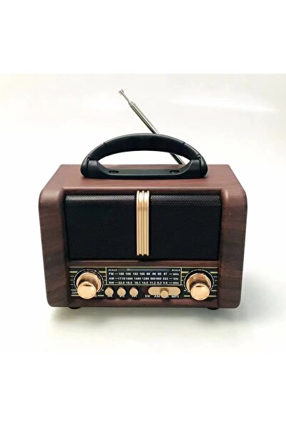 RTG NS8107 Ahşap Nostaljik Görünümlü Bluetoothlu USB-SD Card Girişli Radyo Hoparlör Müzik Kutusu