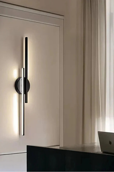 luxshome Modern Kablosuz Çift Yönlü Tak Çalıştır Ledli Pilli Aplik Banyo Tablo Ayna Aydınlatma Antrasit Kasa
