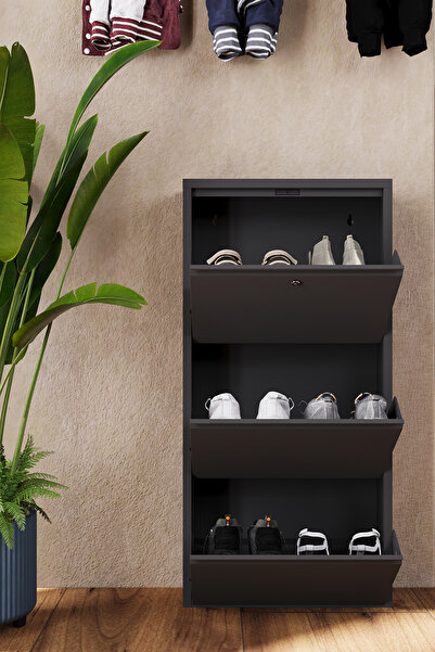 Wood House HERA METAL AYAKKABILIK 3'LÜ ANTRASİT