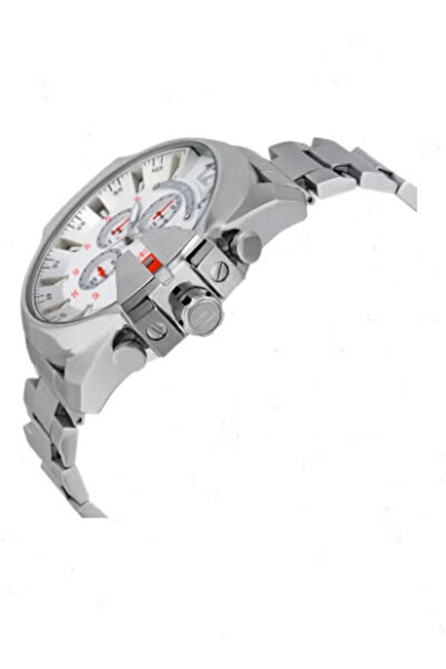 Diesel Diesel Men's Mega Chief Round Shape Chronograph Wrist Watch 54 mm -Silver -DZ4328
