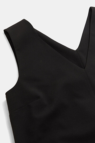 W Collection SİYAH YÜN KARIŞIMLI KOLSUZ MİNİ ELBİSE