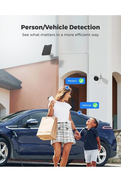 ReoLink كاميرا مراقبة خارجية تعمل بالطاقة الشمسية Argus Eco+Solar Panel بدقة 2K و3 ميجابكسل للاستخدام المنزلي