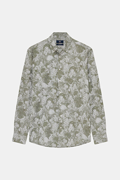 W Collection Green Long Sleeve Jacquard Shirt
