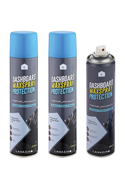Lawazim Dashboard Wax Spray Set of 3 - 300ml Car Interior Protectant and Polish for Dashboards