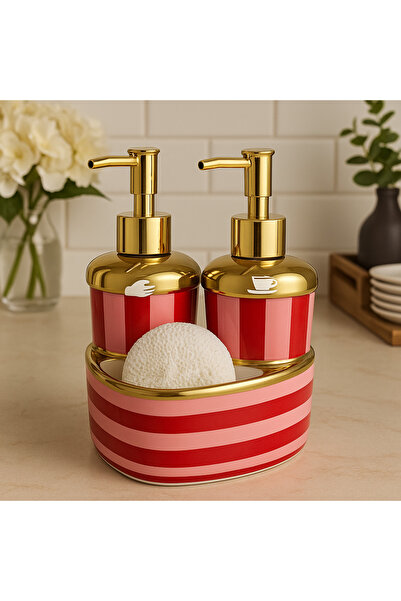 NERİVA HOME Neriva Porselen 2li Süngerli Sıvı Sabunluk