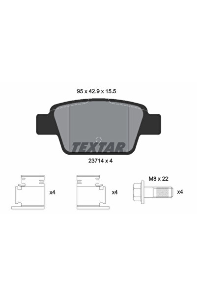 TEXTAR Set Placute Frana Frana Disc Alfa Romeo Mito Fiat Bravo 2/Multipla/Stilo