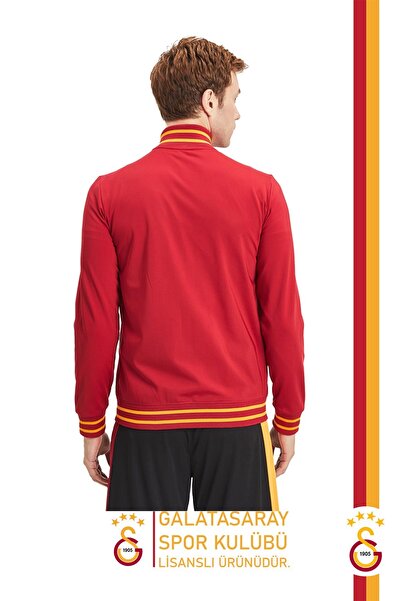 Galatasaray Orijinal Lisanslı Dik Yaka Fermuarlı Erkek Sweat Gs Aslan Baskılı Hediyelik A