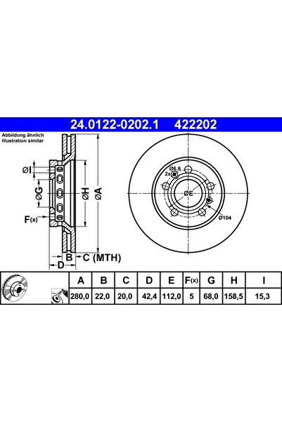Ate Disc Frana Audi A8 D3 Vw Phaeton