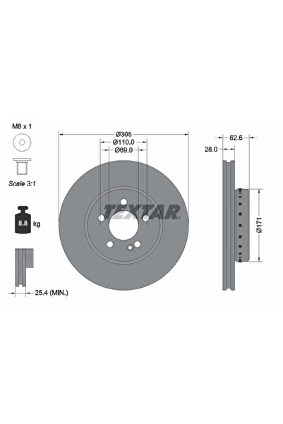 TEXTAR Disc Frana Mercedes-Benz C-Class/E-Class